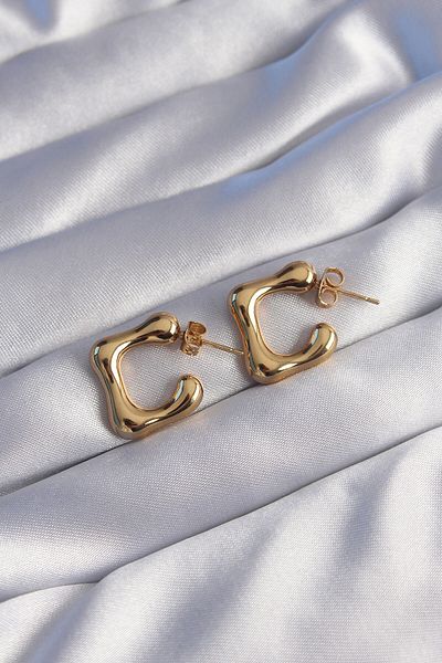 SeyCey.co 316L Steel Gold Color Hollow Bubble Heart Earrings