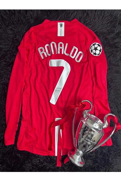 Legent Lady Cristiano Ronaldo M.United 2008 - Champions League Finale Nostalgia, Red, Long Sleeve Jersey