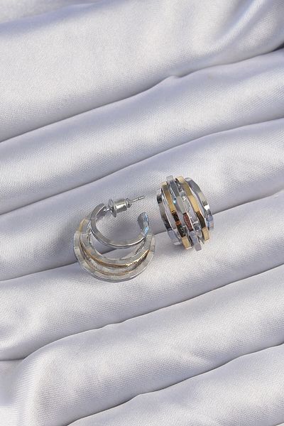SeyCey.co Brass Gold Silver Colored Oval Multiple Look Minimal Earrings