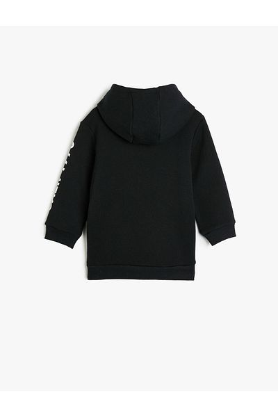 Koton Kapuzen-Sweatshirt mit City-Themen-Print und detaillierten langen Ärmeln