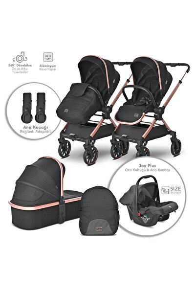 LORELLİ Lorelli Reya 3 in 1 Travel Sistem Bebek Arabası - Black