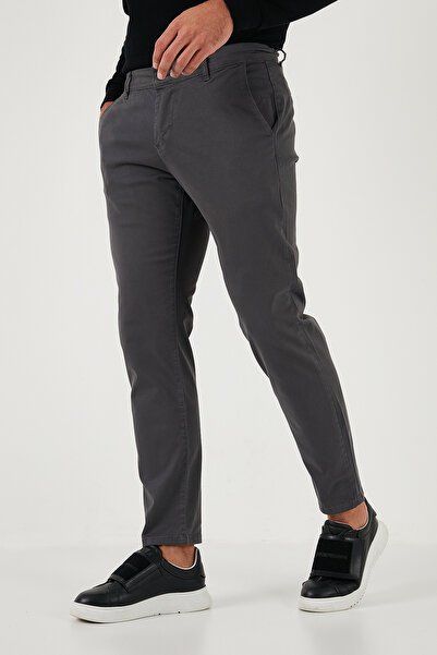 Buratti Stretch Cotton Slim Fit Regular Waist Tube Leg Trousers Men's Pants 674003