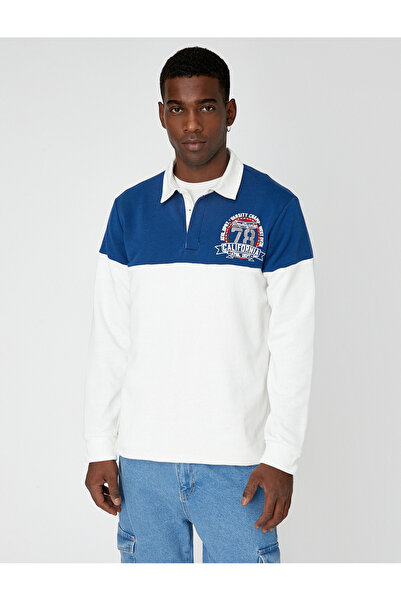 Koton Pólónyakú pulóver College nyomott gombos