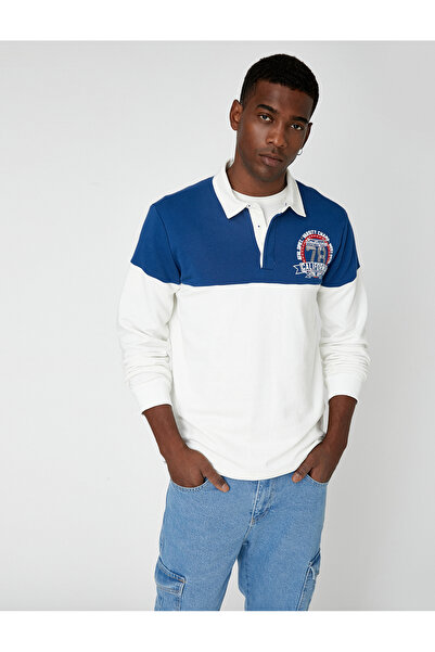 Koton Pólónyakú pulóver College nyomott gombos