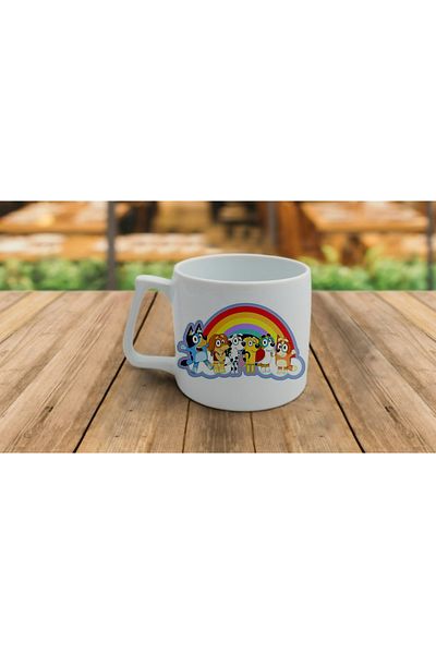 dik başlıyım Çünkü eğilince tacım düşüyor Bluey Cartoon Mug