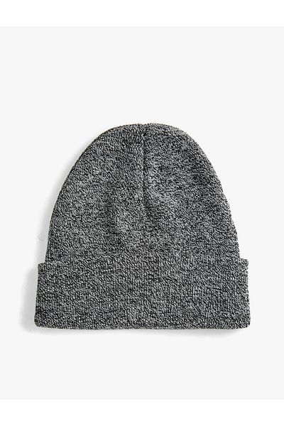 Koton Basic Knitted Beret with Fold Detail, Wrapped