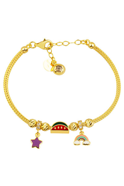 Bilezikci Karpuz Dilimi Charm Çocuk Altın Bileklik