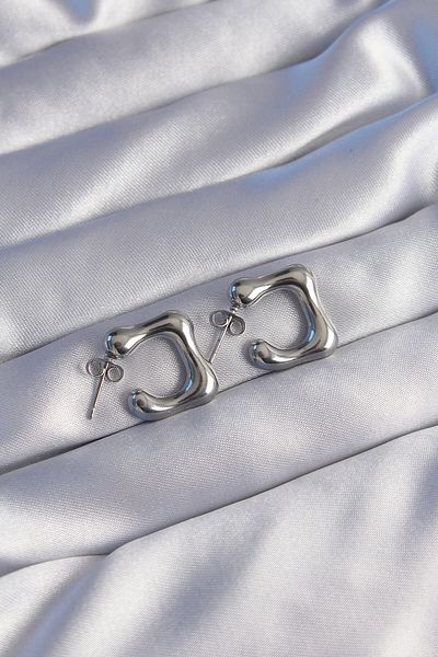 E BULURUM 316L Steel Silver Color Minimal Bubble Earrings