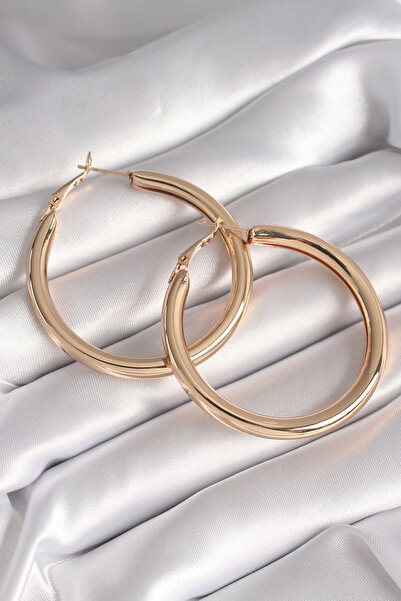 Clariss Brass Gold Color Hoop Model Women's Earrings