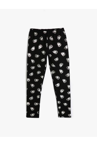Koton Einhorn-Leggings aus Baumwolle mit elastischem Bund