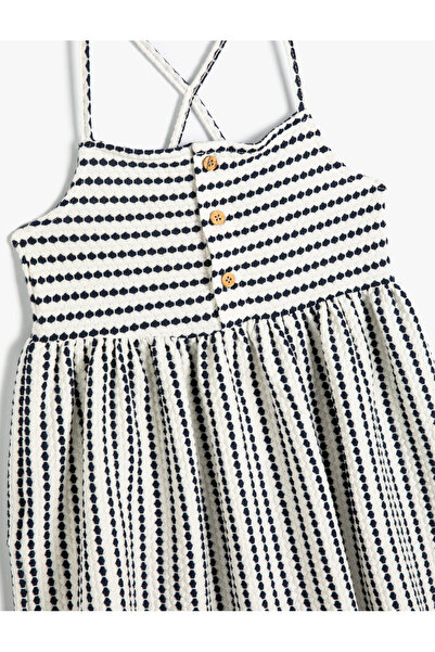 Koton Popruhové šaty s překříženým popruhem a knoflíkem