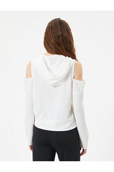 Koton Φούτερ με κουκούλα Αθλητική λεπτομέρεια παραθύρου στους ώμους Μακρυμάνικο με λεπτή εφαρμογή