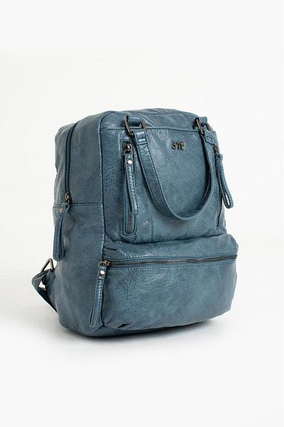 Baginn Rucsac retro femei Y.S.Leather cu buzunare multiple Utilizare funcțională Piele artificială vegană 30*25 Cm