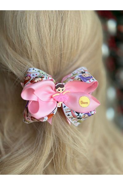 QUEEN AKSESUAR Luxury Design - 3D Fancy Patterned Layered Bow Buckle with Clip for Dancer Girl