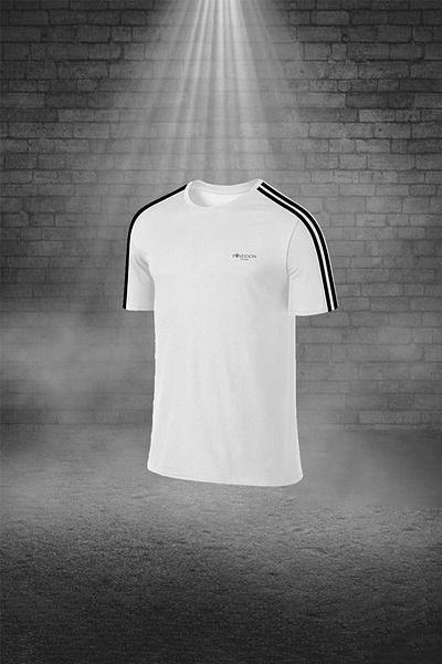 POSEIDON STORM طقم رجالي باللون الأبيض - تي شيرت بأكمام قصيرة ورقبة دائرية وشورت (4XL-10XL)