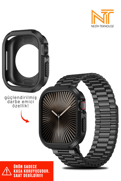 Nezih Case Apple Watch Seri 10 46mm Silikon TPU Kasa Koruyucu