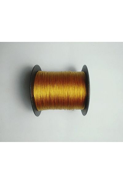 Eskişehir hobi sanat 0,5 mm 200 μέτρα - Σκούρο χρυσό κίτρινο κορδόνι χάντρες προσευχής