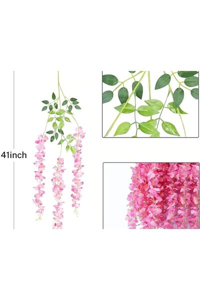 YASİMA 1 Dal Yapay Pembe Akasya Sarkıt Çiçeği Balkon Abajur Düğün Nişan Söz D...