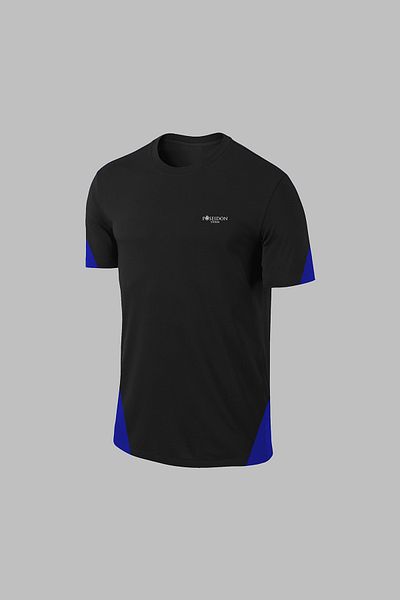 POSEIDON STORM Мъжки комплект с къс ръкав и кръгло деколте, размер Plus Size, черна материя Dri-Fit, без принт, с къси ръкави и горнище (4XL)