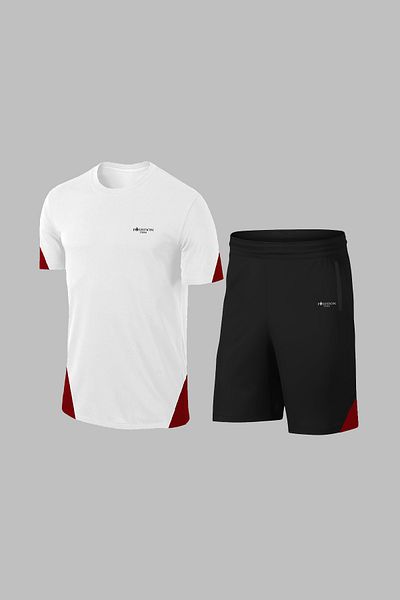 POSEIDON STORM Мъжки къси панталонки с къс ръкав, удобен горнищник и бяло Dri-Fit, размер Plus Size