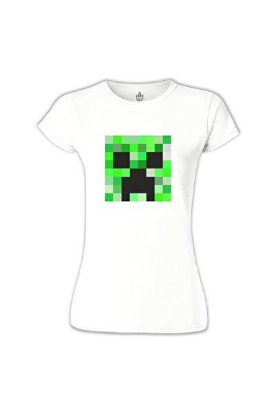 Lord T-Shirt Minecraft 4 Beyaz Kadın Tshirt