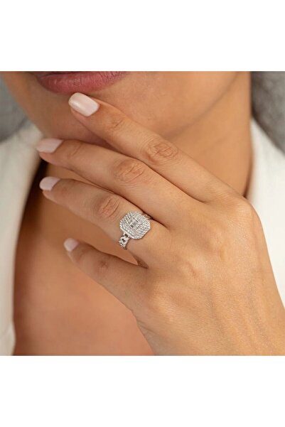 Sembol Gold Gurmet Montür Beyaz Altın Baget Yüzük