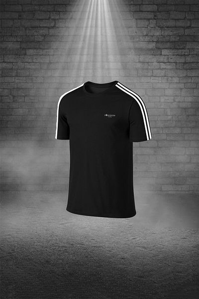 POSEIDON STORM Plus Size Men's Black Dri-Fit Fabric Round Neck Stylish Comfort T-Shirt Shorts (4Xl-10Xl)
