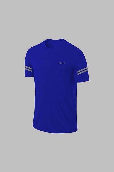 POSEIDON STORM Tricou cu decolteu pentru bărbați de mărime mare, albastru, din țesătură Dri-Fit, pentru sport, cu buzunare confortabile, pantaloni scurți, bijuterii de jos