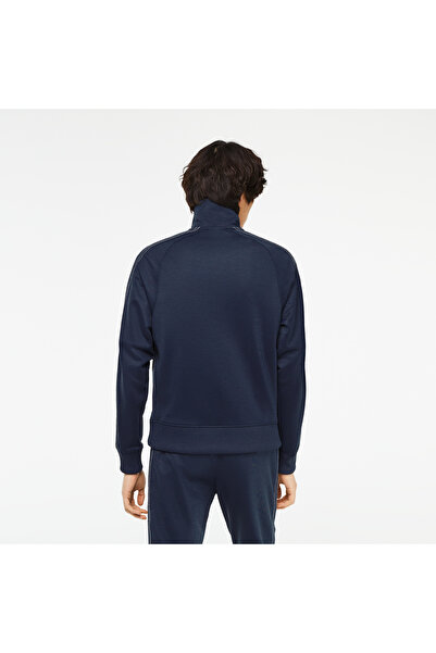 Lacoste Erkek Regular Fit Fermuarlı Baskılı Lacivert Sweatshirt