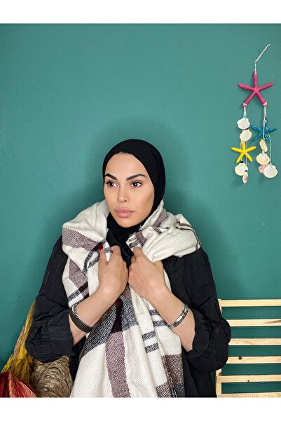 laviyonsa Ριγέ χειμωνιάτικο φαρδύ σάλι & κασκόλ