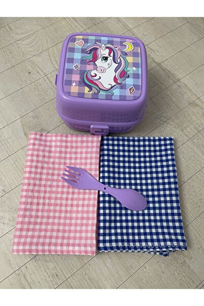 kumsal design Beslenme örtüsü piti kareli 2 li set (pembe-mavi)