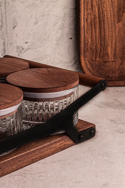 Snippy Bella Grade Round 6-Piece Glass Snack Bowl - Wooden Vacuum, Tray and Breakfast Bowl 235 ml