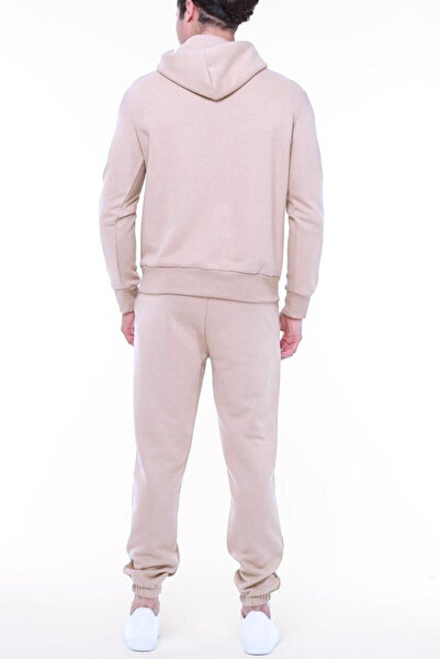 ruNadeS Ανδρικό σετ φούτερ με ψηλή φόρμα με φαρδιά εφαρμογή καγκουρό με ελαστικά πόδια - Casual