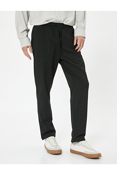 Koton Kumaş Pantolon Chino Slim Fit Beli Bağcıklı Katlamalı Paça Cep Detaylı