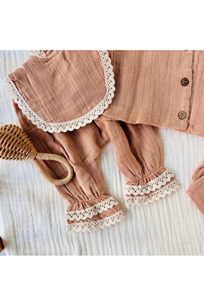 Genel Markalar Kız Bebek Güpürlü Müslin Kumaş Yeni Doğan Dantelli 5'li Hastan...