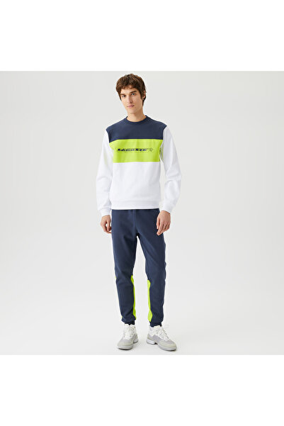 Lacoste Erkek Relaxed Fit Bisiklet Yaka Baskılı Lacivert Sweatshirt