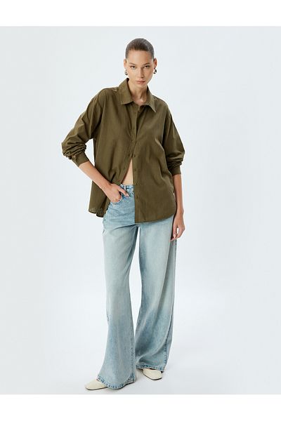 Koton Cotton LonG Sleeve Classic Collar Shirt - ButtoneD