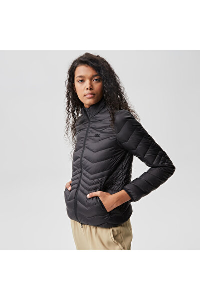 Lacoste Kadın Dik Yaka Kapitone Siyah Mont