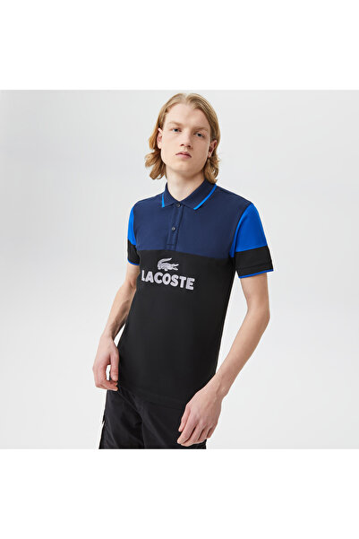 Lacoste Erkek Slim Fit Renk Bloklu Siyah Polo