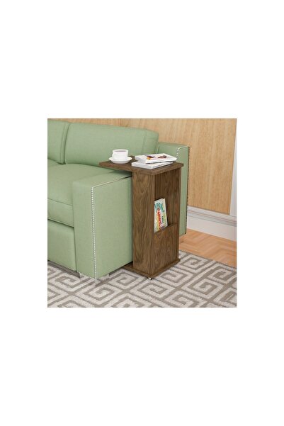 Vivense Gazetelikli Tekerlekli Yan Sehpa Ceviz