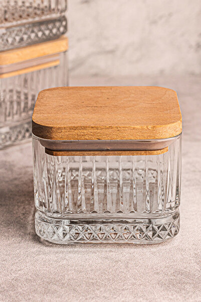 Snippy Bella Milla 6-Piece Soft Square Elysia Timeless Wooden Vacuum Square Lid Set