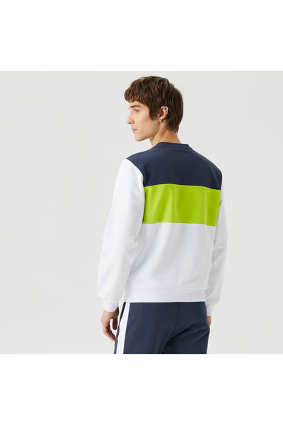 Lacoste Erkek Relaxed Fit Bisiklet Yaka Baskılı Lacivert Sweatshirt