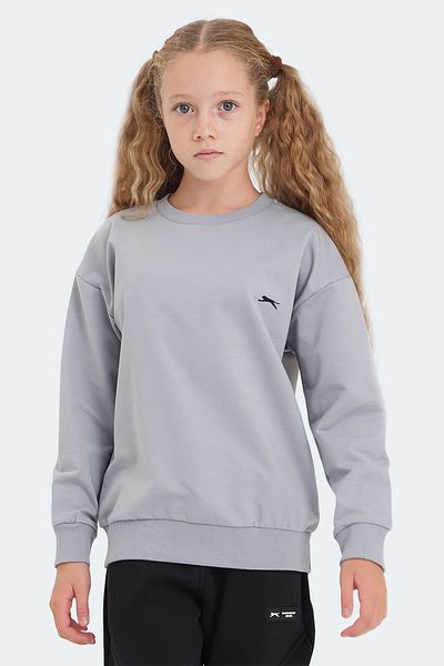 Slazenger Унисекс детски суитшърт LUPPA в цвят каменно сив цвят