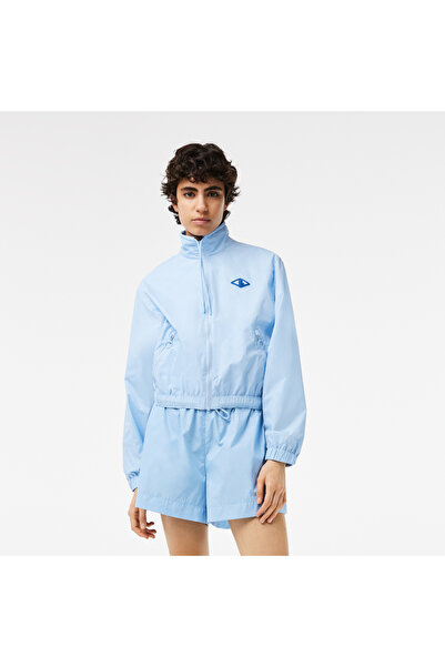Lacoste x Netflix Kadın Dik Yaka Monogram Açık Mavi Ceket