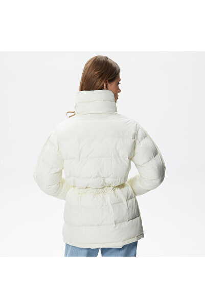 Lacoste Kadın Dik Yaka Kapitone Beyaz Mont