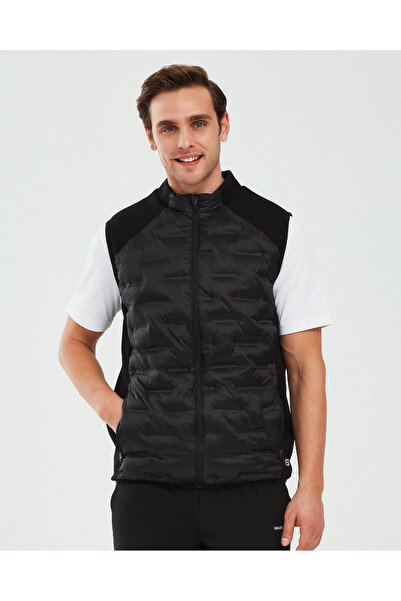 SKECHERS Outerwear M Padded Lightweight Vest Erkek Siyah Yelek S241154-001
