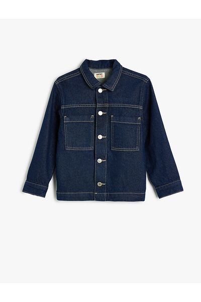 Koton Jachetă din denim cu mânecă lungă din bumbac - Detaliu de buzunar