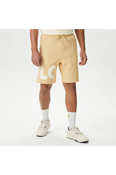 Lacoste Erkek Relaxed Fit Baskılı Bej Şort