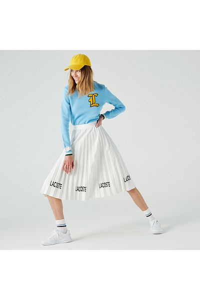 Lacoste White Printed Women's Loose Fit Skirt