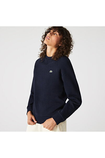 Lacoste Дамска блуза с обикновена кройка и обло деколте в тъмно син цвят